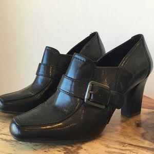 Franco Sarto Black Heel with Silver Buckle